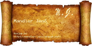 Mandler Jenő névjegykártya